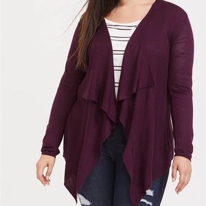 Torrid Knit Open Front Coverup - Maroon
